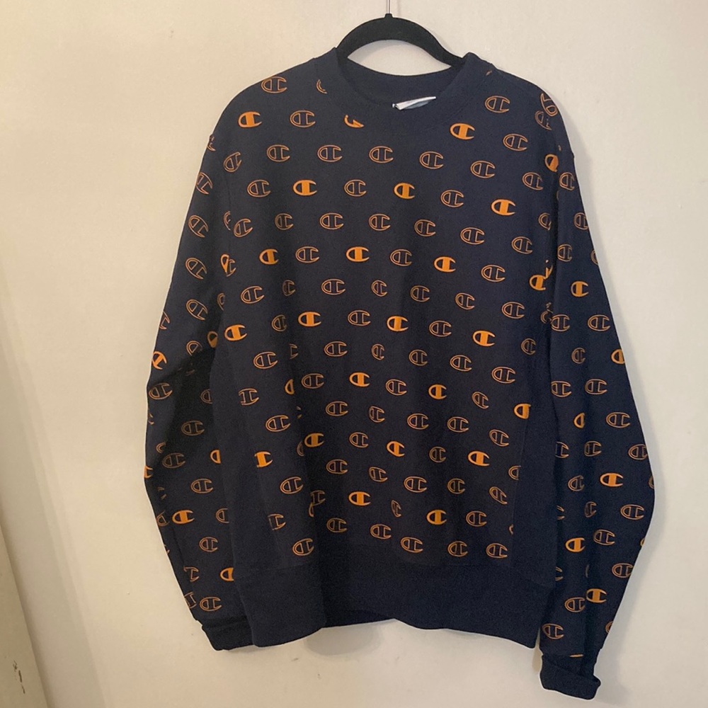 Champion Reverse Weave navy/orange sweatshirt